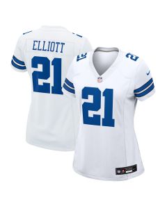 Women’s Dallas Cowboys Ezekiel Elliott White Team Game Jersey