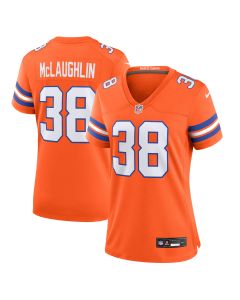 Women’s Denver Broncos Jaleel McLaughlin Orange Mile High Collection 1977 Throwback Player Game Jersey