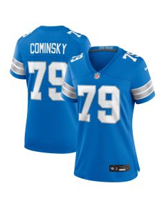 Women’s Detroit Lions John Cominsky Blue Team Game Jersey