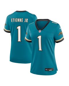 Women’s Jacksonville Jaguars Travis Etienne Jr Teal Prowler Throwback Game Jersey