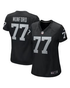 Women’s Las Vegas Raiders Thayer Munford Jr. Black Team Game Jersey