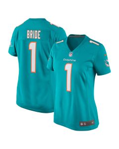 Women’s Miami Dolphins Number 1 Bride Aqua Game Jersey