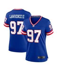 Women’s New York Giants Dexter Lawrence II Royal Classic Game Player Jersey