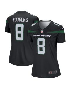 Women’s New York Jets Aaron Rodgers Stealth Black Alternate Legend Player Performance Top