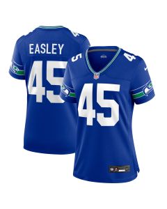 Women’s Seattle Seahawks Kenny Easley Royal Throwback Retired Player Game Jersey