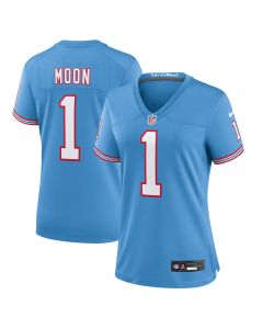 Women’s Tennessee Titans Warren Moon Light Blue Oilers Throwback Retired Player Game Jersey