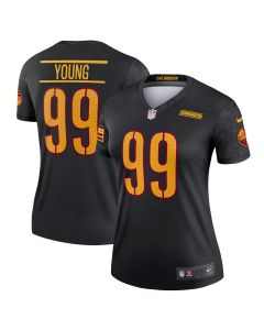 Women’s Washington Commanders Chase Young Black Alternate Legend Player Performance Top