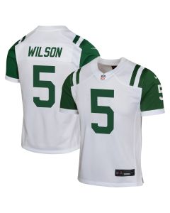 Youth New York Jets Garrett Wilson White Classic Alternate Game Jersey