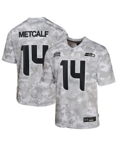 Youth Seattle Seahawks DK Metcalf Arctic Camo 2024 Salute to Service Game Jersey