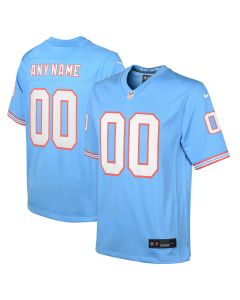 Youth Tennessee Titans Light Blue Oilers Throwback Custom Game Jersey