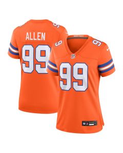 Zach Allen 99 Denver Broncos Women’s Mile High Collection 1977 Throwback Player Game Jersey – Orange