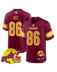 Zach Ertz 86 Washington Commanders Super Bowl LIX New Orleans Patch Game Men Jersey – Burgundy