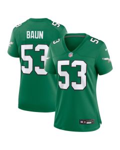 Zack Baun 53 Philadelphia Eagles Women’s Alternate Game Jersey – Kelly Green