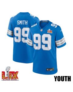 Za’Darius Smith #99 Detroit Lions Super Bowl LIX YOUTH Jersey – Blue