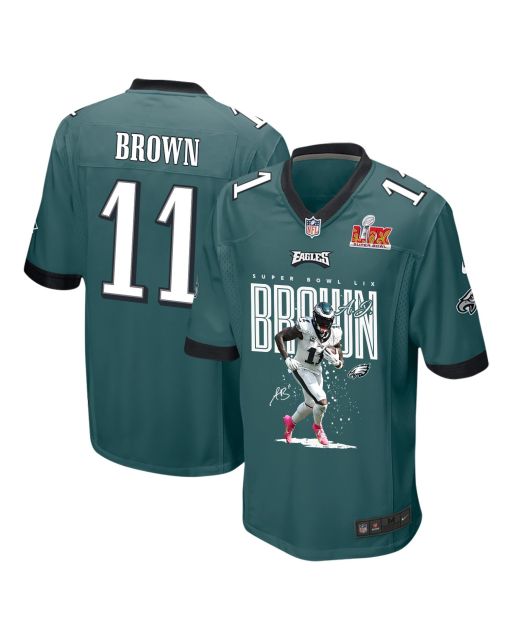 A.J. Brown 11 Philadelphia Eagles ‘A.J.’s TD Tango’ Game Men Jersey – Midnight Green