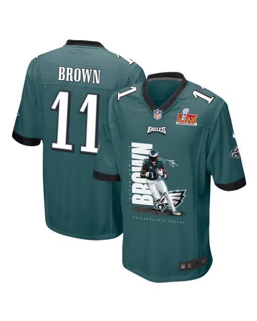 A.J. Brown 11 Philadelphia Eagles ‘Mr. UPS’ Game Men Jersey – Midnight Green