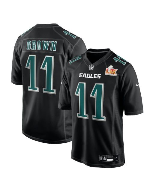 A.J. Brown 11 Philadelphia Eagles Super Bowl LIX Fashion Game Player Jersey – Carbon Black