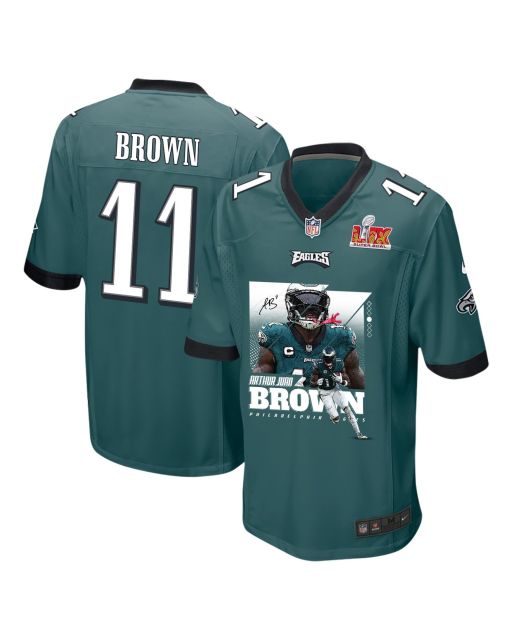 A.J. Brown 11 Philadelphia Eagles ‘Swole Batman’ Game Men Jersey – Midnight Green