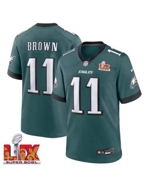 A.J. Brown #11 Philadelphia Eagles Super Bowl LIX Jersey – Men’s – Midnight Green