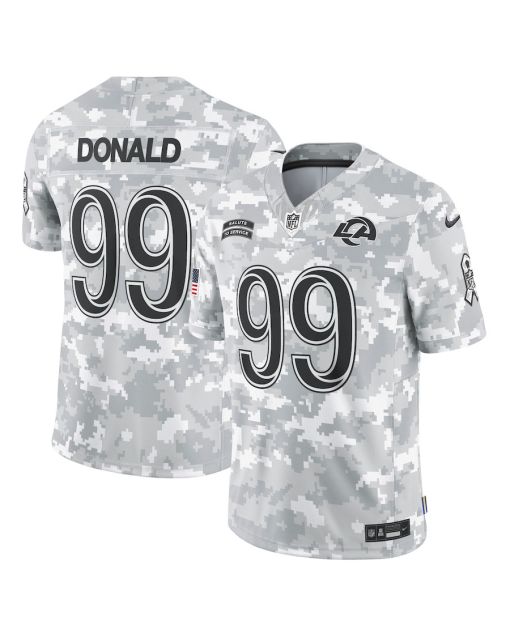 Aaron Donald 99 Los Angeles Rams 2024 Salute to Service Retired Player Limited Men Jersey – Arctic Camo