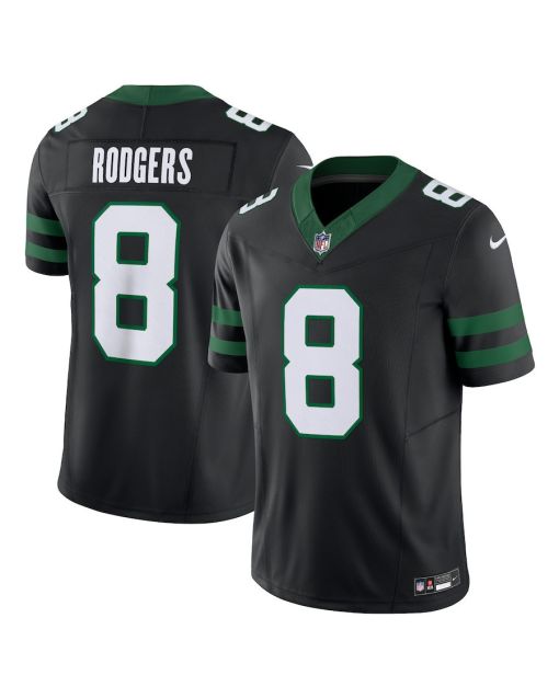 Aaron Rodgers 8 New York Jets Alternate Vapor F.U.S.E. Limited Jersey – Men, Legacy Black