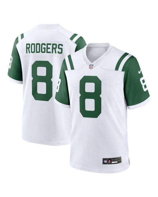 Aaron Rodgers 8 New York Jets Classic Alternate Game Men Jersey – White