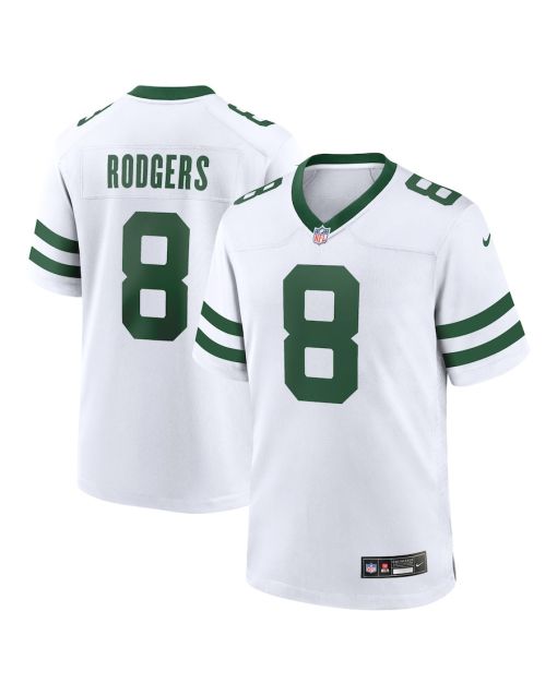 Aaron Rodgers 8 New York Jets Game Men Jersey – Legacy White