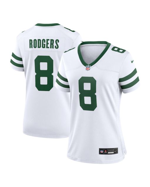 Aaron Rodgers 8 New York Jets Game Women Jersey – Legacy White