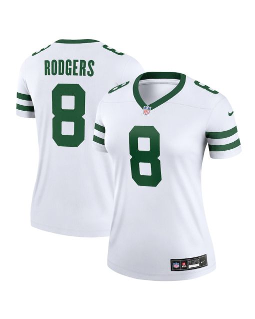 Aaron Rodgers 8 New York Jets Women Alternate Legend Jersey – Spotlight White