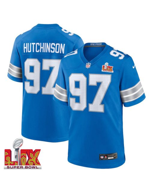Aidan Hutchinson #97 Detroit Lions Super Bowl LIX Jersey – Men’s – Blue