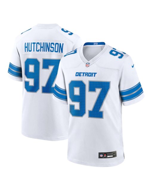 Aidan Hutchinson 97 Detroit Lions Game Jersey – Men, White