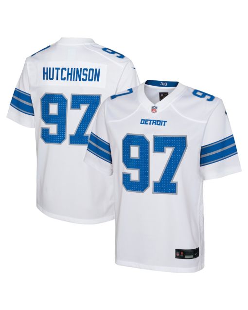 Aidan Hutchinson 97 Detroit Lions Player Game YOUTH Jersey – White