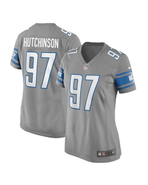 Aidan Hutchinson 97 Detroit Lions Women Game Jersey – Silver