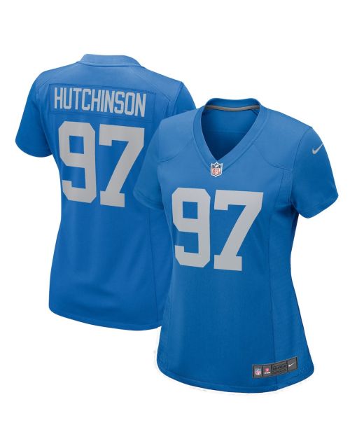 Aidan Hutchinson 97 Detroit Lions Women Player Jersey – Blue