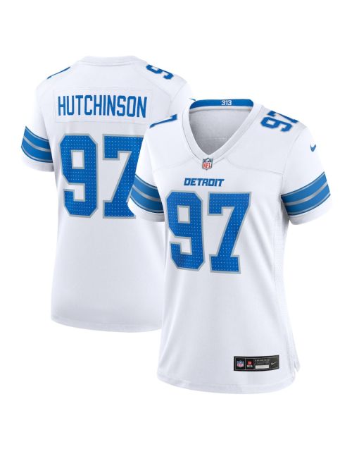 Aidan Hutchinson 97 Detroit Lions Women’s White Game Jersey – White