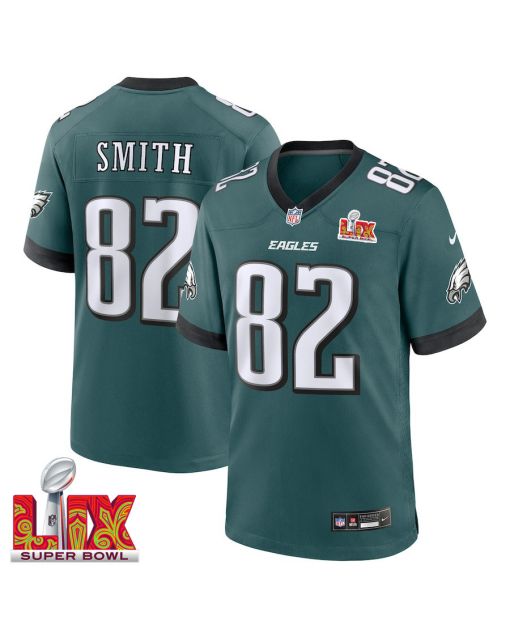 Ainias Smith #82 Philadelphia Eagles Super Bowl LIX Jersey – Men’s – Midnight Green