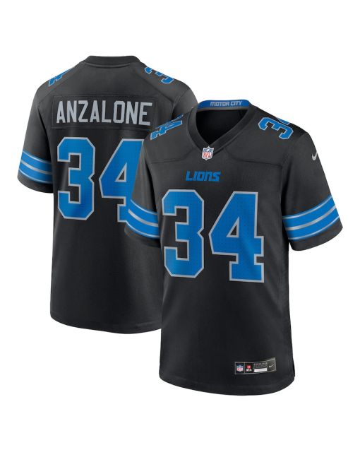 Alex Anzalone 34 Detroit Lions 2nd Alternate Game Men Jersey – Black