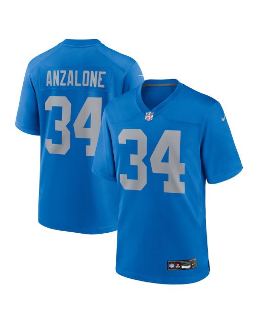 Alex Anzalone 34 Detroit Lions Alternate Game Men Jersey – Blue