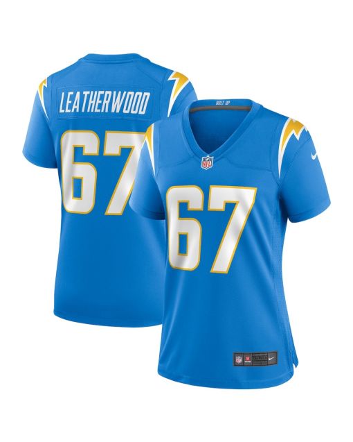 Alex Leatherwood 67 Los Angeles Chargers Women’s Game Jersey – Powder Blue