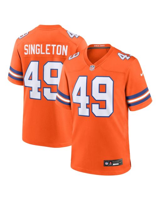 Alex Singleton 49 Denver Broncos Mile High Collection 1977 Throwback Player Game Men Jersey – Orange
