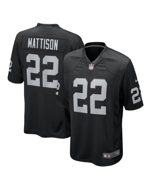 Alexander Mattison 22 Las Vegas Raiders Team Game Men Jersey – Black