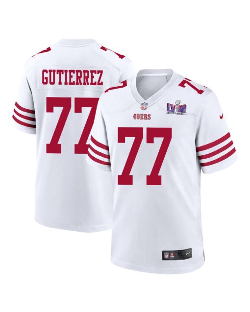 Alfredo Gutierrez 77 San Francisco 49ers Super Bowl LVIII Patch Game Men Jersey – White