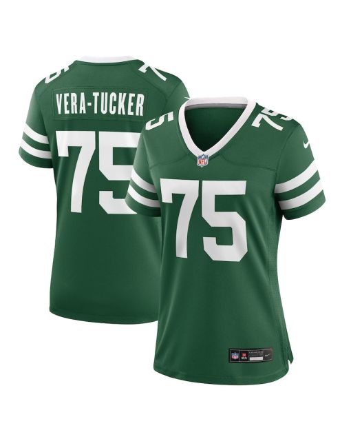 Alijah Vera-Tucker 75 New York Jets Women’s Team Game Jersey – Legacy Green