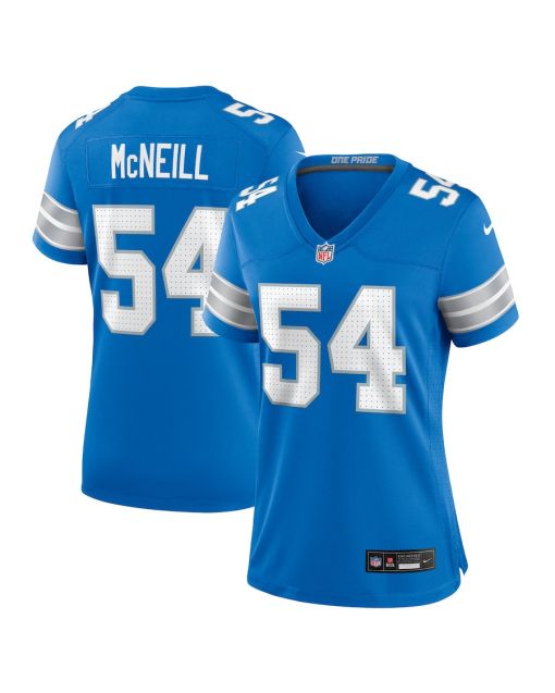 Alim McNeill 54 Detroit Lions Women’s Team Game Jersey – Blue