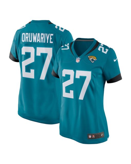 Amani Oruwariye 27 Jacksonville Jaguars Women Game Jersey – Teal