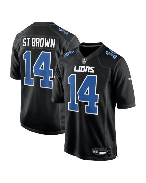 Amon-Ra St. Brown 14 Detroit Lions Carbon Fashion Men Jersey – Carbon Black