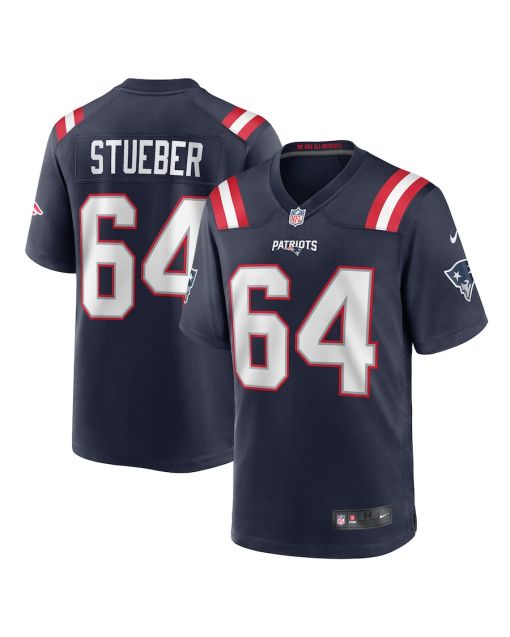 Andrew Stueber 64 New England Patriots Game Men Jersey – Navy