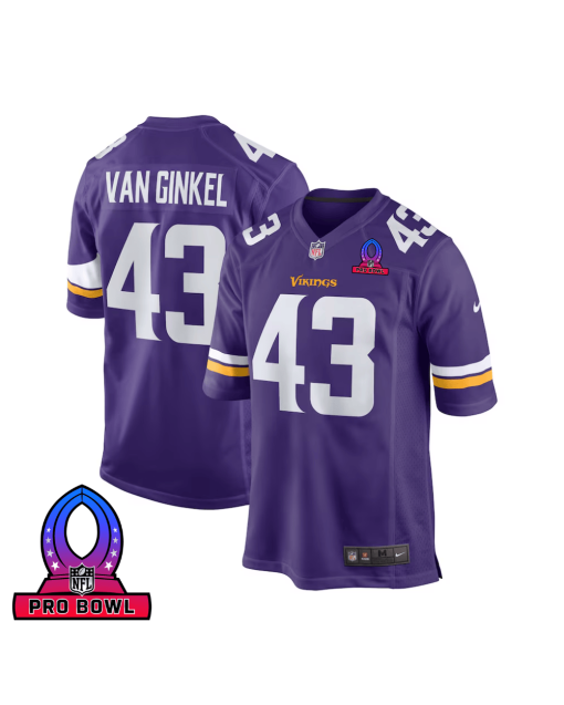 Andrew Van Ginkel 43 Baltimore Ravens 2025 Pro Bowl Patch Game Men Jersey – Purple