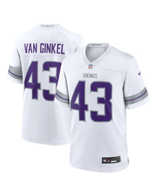 Andrew Van Ginkel 43 Minnesota Vikings Alternate Game Men Jersey – White