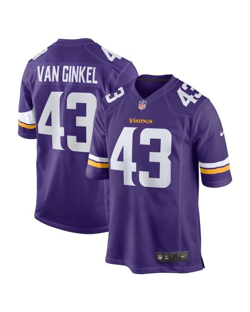 Andrew Van Ginkel 43 Minnesota Vikings Team Game Men Jersey – Purple